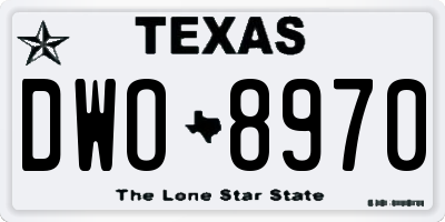 TX license plate DWO8970