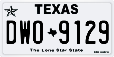 TX license plate DWO9129