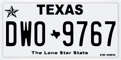 TX license plate DWO9767