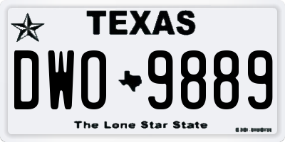 TX license plate DWO9889