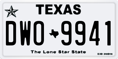 TX license plate DWO9941