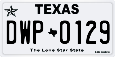TX license plate DWP0129