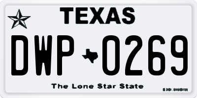 TX license plate DWP0269