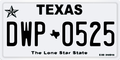 TX license plate DWP0525