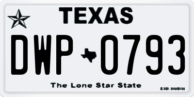 TX license plate DWP0793