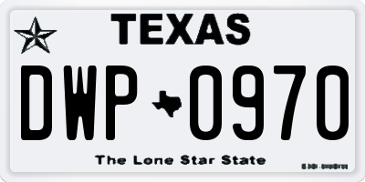 TX license plate DWP0970