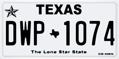 TX license plate DWP1074