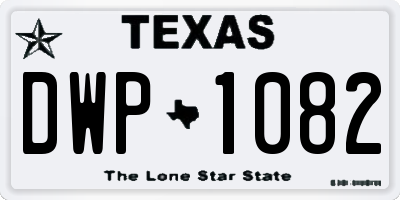 TX license plate DWP1082
