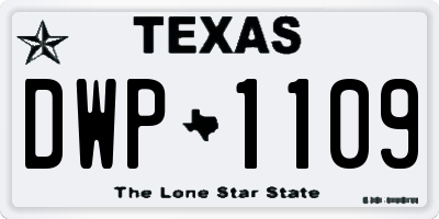 TX license plate DWP1109