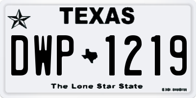 TX license plate DWP1219