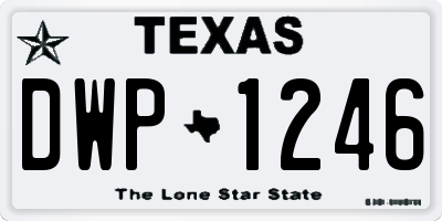 TX license plate DWP1246