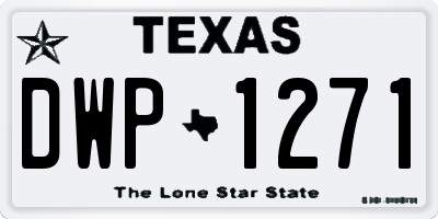 TX license plate DWP1271