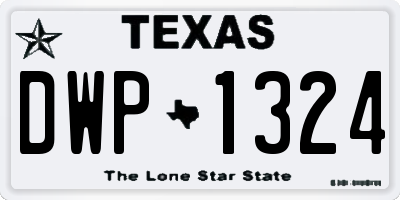 TX license plate DWP1324