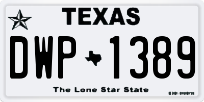 TX license plate DWP1389