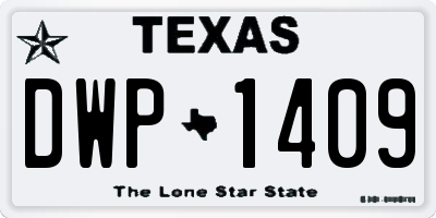 TX license plate DWP1409