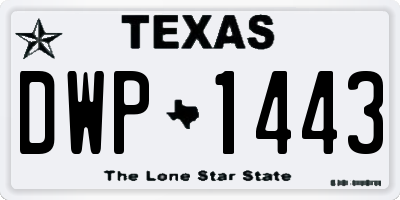 TX license plate DWP1443