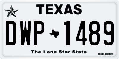 TX license plate DWP1489