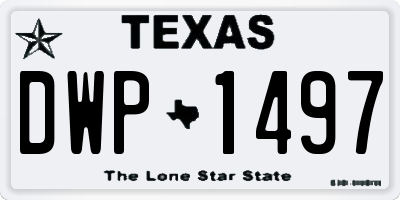 TX license plate DWP1497