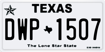 TX license plate DWP1507