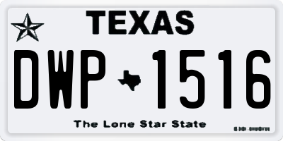 TX license plate DWP1516