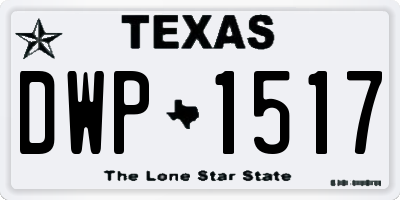 TX license plate DWP1517