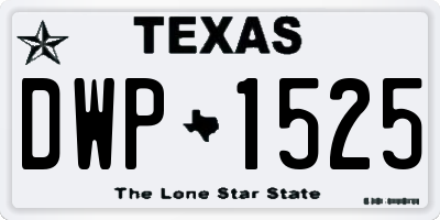 TX license plate DWP1525