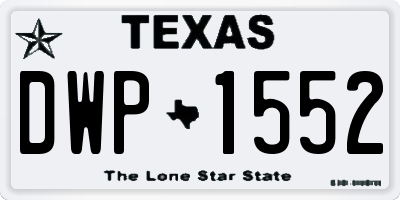 TX license plate DWP1552