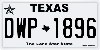TX license plate DWP1896