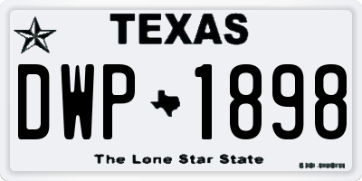 TX license plate DWP1898