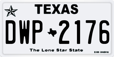 TX license plate DWP2176