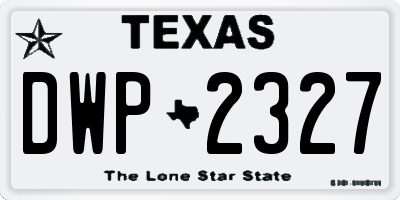 TX license plate DWP2327
