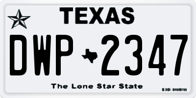 TX license plate DWP2347
