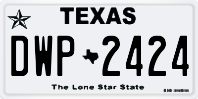 TX license plate DWP2424