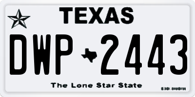 TX license plate DWP2443