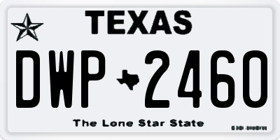 TX license plate DWP2460