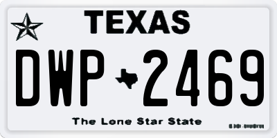 TX license plate DWP2469