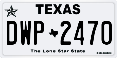 TX license plate DWP2470