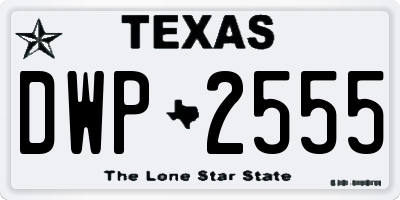 TX license plate DWP2555