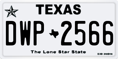 TX license plate DWP2566