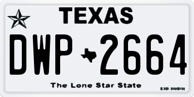 TX license plate DWP2664