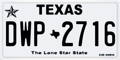 TX license plate DWP2716