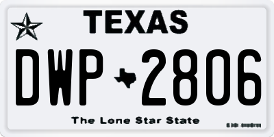 TX license plate DWP2806