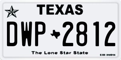 TX license plate DWP2812