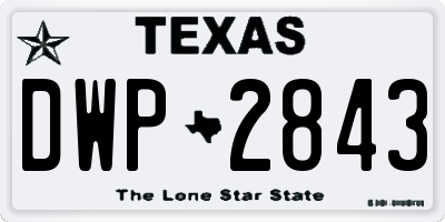 TX license plate DWP2843