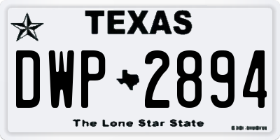 TX license plate DWP2894