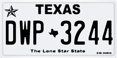 TX license plate DWP3244