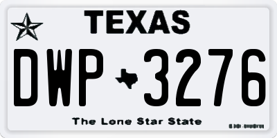 TX license plate DWP3276