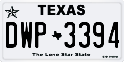 TX license plate DWP3394