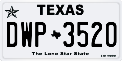 TX license plate DWP3520