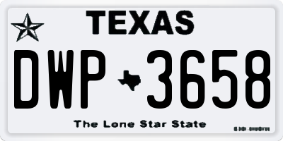 TX license plate DWP3658